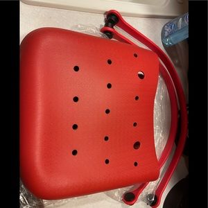 Red waterproof beach tote